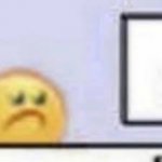 Sad Emoji At Computer template