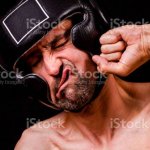 Man punching himself