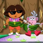 Dora Stabs Boots | image tagged in dora boots get captured,dora the explorer,hello neighbor,hello piggy,roblox hello neighbor | made w/ Imgflip meme maker