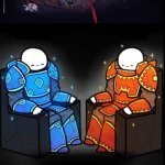 armored people on throne