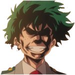 Deku with All might face