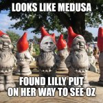 Fauci Garden Gnome | LOOKS LIKE MEDUSA; FOUND LILLY PUT ON HER WAY TO SEE OZ | image tagged in fauci garden gnome | made w/ Imgflip meme maker