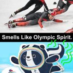 China Speed Skater Knocks Out Canada Skater In Beijing Olympics meme