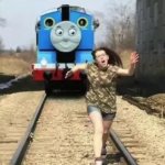 Woman Running From Thomas template