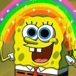 rainbow spongebob gif meme