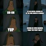 Season 2B: Waterfall Revelations | LET ME GUESS: SEASON 2B OF THE OWL HOUSE IS COMING; UH-OH; GONNA BE EVEN DARKER THAN THE FIRST HALF? YUP; MOST LIKELY; BRING IT ON | image tagged in emperor's new groove waterfall,the owl house,dark,disney,bring it on,memes | made w/ Imgflip meme maker