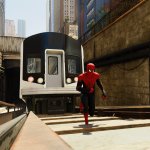Spider-man's got a train to catch