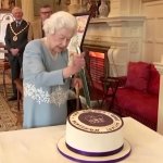 queen cutting cake meme