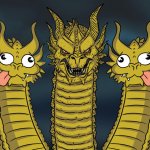 Three headed Dragon but stupid meme