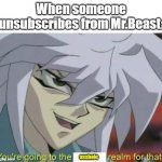 WHO UNSUBSCRIBES FROM MR.BEAST!?!?! | When someone unsubscribes from Mr.Beast:; asshole | image tagged in asshole | made w/ Imgflip meme maker
