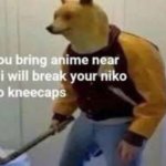 If you bring anime near me I will break your niko niko kneecaps meme