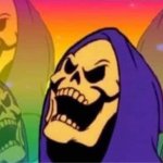 Laughing rainbow skeletor meme