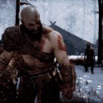 Kratos hitting baldur