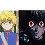 kurapika is now drowning in an indescribable emptiness meme