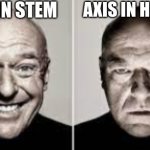 Axis Be Like: | AXIS IN STEM; AXIS IN HISTORY | image tagged in guy smiling guy frowning,history memes,ww2,wwii | made w/ Imgflip meme maker