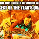 not wrong | WHEN THE FIRST MONTH OF SCHOOL WAS GREAT; THE REST OF THE YEAR'S QUALITY: | image tagged in gifs,school,doctor who | made w/ Imgflip video-to-gif maker