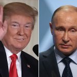 Trump waves at his boss, Putin meme