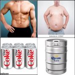 Six pack vs keg | image tagged in table chart | made w/ Imgflip meme maker