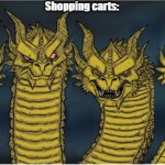 four headed dragon | Shopping carts: | image tagged in four headed dragon | made w/ Imgflip meme maker