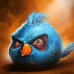 Realistic Blue Angry Bird meme