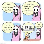 Ew | IM JUST  EATING BROCCOLI | image tagged in pink reaper | made w/ Imgflip meme maker