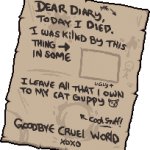 Dear Diary, Today I Died template