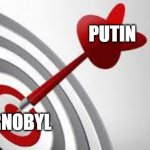 Focus Target | PUTIN; CHERNOBYL | image tagged in focus target,vladimir putin,chernobyl,goal | made w/ Imgflip meme maker