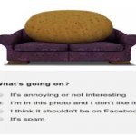couch potato | image tagged in wite screen | made w/ Imgflip meme maker