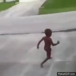 Black Kid Running GIF Template