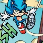 Sonic is unamused while he yeets himself off a plane