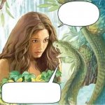 Eve and the Serpent in the Garden of Eden meme