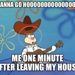 I wanna go home | “I WANNA GO HOOOOOOOOOOOOOOME”; ME ONE MINUTE AFTER LEAVING MY HOUSE | image tagged in i wanna go home | made w/ Imgflip meme maker