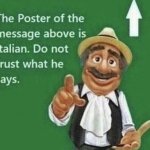 Person above is Italian