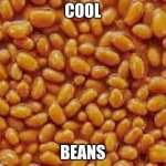 New Meme | COOL; BEANS | image tagged in cool beans | made w/ Imgflip meme maker