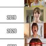 fred reacts to 2018 2019 2020 and 2021 | 2018; 2019; 2020; 2021 | image tagged in fred reaction,memes,2020,2021,2018,2019 | made w/ Imgflip meme maker