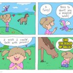 I wish i could talk to ponies | CAN YOU REACH MY BALLS? | image tagged in i wish i could talk to ponies | made w/ Imgflip meme maker