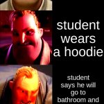 angry | pov: this happen in school(teacher edition) students are good bois students are not good bois student forgets textbook student wears a hat s | image tagged in mr incredible becoming angry | made w/ Imgflip meme maker
