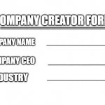 Company Creator template
