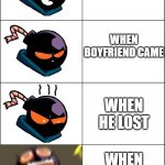 Just Whitty. | WHEN WHITTY IS ALONE; WHEN BOYFRIEND CAME; WHEN HE LOST; WHEN BOYFRIEND ANNOYS HIM | image tagged in level of anger whitty | made w/ Imgflip meme maker