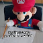 Mario writing facts | imgflip is a very good and fun website | image tagged in mario writing facts | made w/ Imgflip meme maker