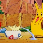 Pikachu babysits togepi