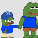 Pepe holding autist Apu's hand