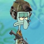 Soldier Squidward meme