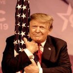 Trump wrapped in flag USA Republican Fascism