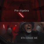 Darth Vader vs Rebel | Pre Algebra; 8TH GRADE ME | image tagged in darth vader vs rebel,darth vader,rebel,star wars,lightsaber | made w/ Imgflip meme maker