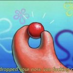 Dropped your nose