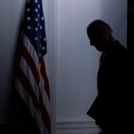 Joe Biden in shadows