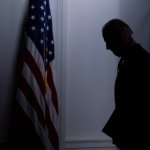 Joe Biden in shadows