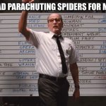 Who had | WHO HAD PARACHUTING SPIDERS FOR MARCH? | image tagged in who had | made w/ Imgflip meme maker