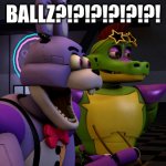 BALLZ?!?!?! | BALLZ?!?!?!?!?!?! | image tagged in shocked glamrock bonnie | made w/ Imgflip meme maker